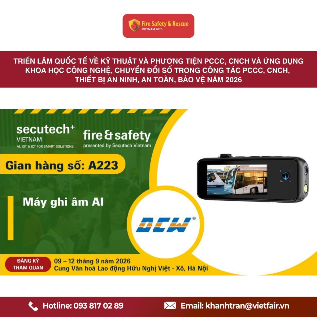 Máy Ghi Âm AI Dạng Thẻ ID Tại Fire Safety & Rescue Vietnam 2026