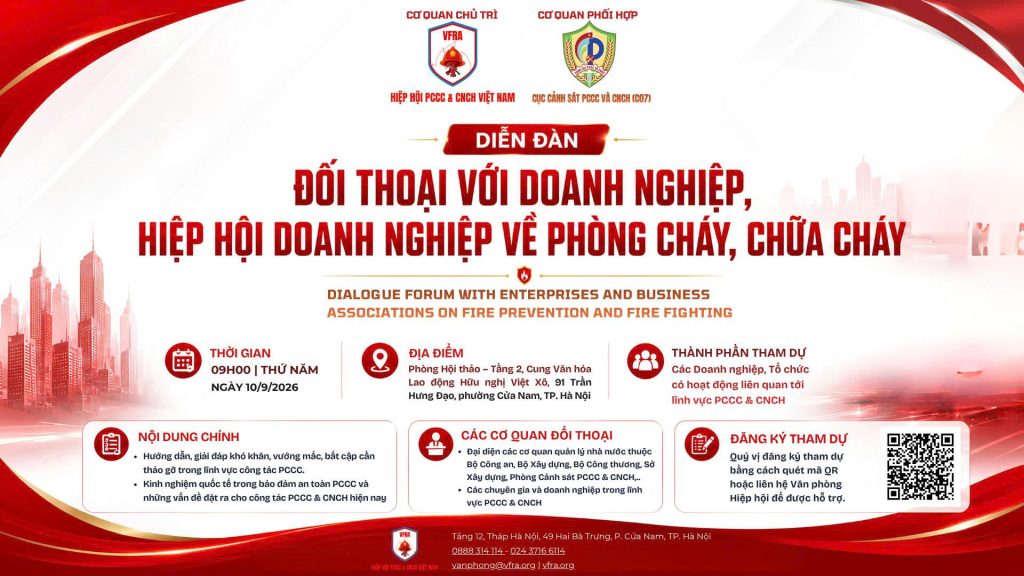 Thông báo đăng ký tham dự Diễn đàn doanh nghiệp PCCC 2026 tại Hà Nội.